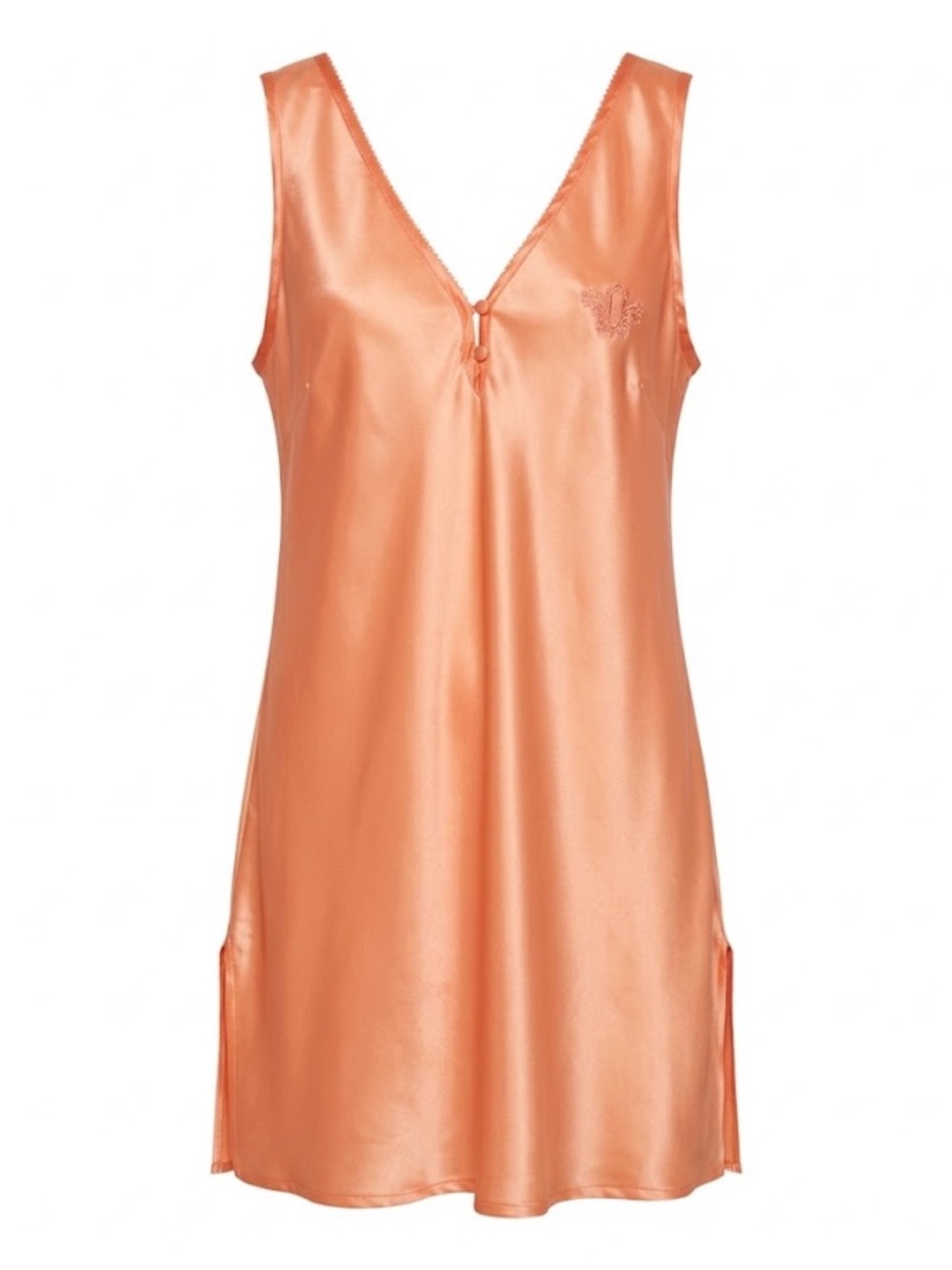 Vintage Delta Burke Coral Satin Slip Chemise – Plus Size 1X EUC